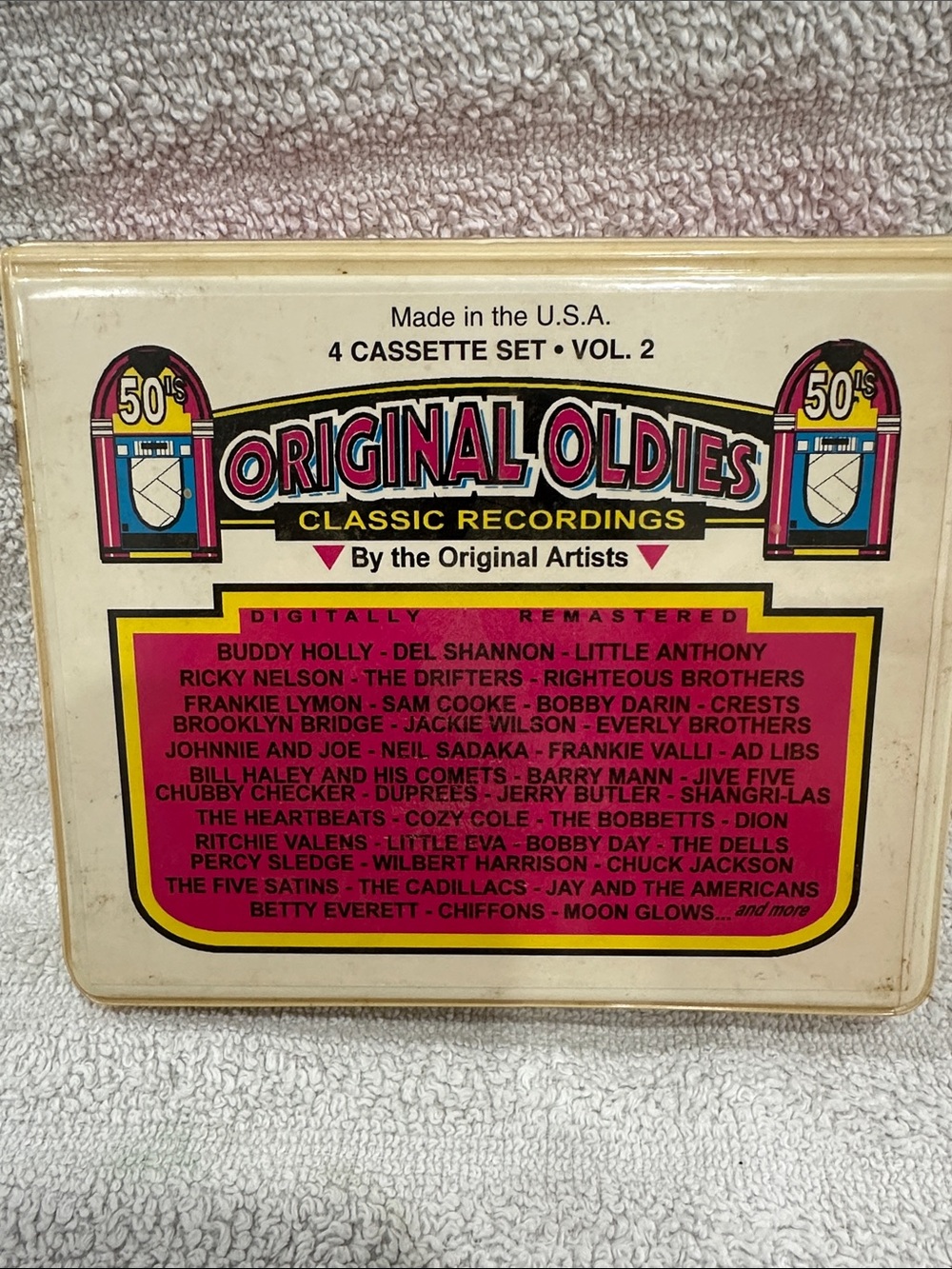 Original Oldies Classic Recordings 4-Cassette Set Vol. 2 - Pink & Yellow Cover